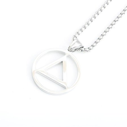 Sobriety Halskjede for Menn Rustfritt Stål AA Recovery Triangle Halskjede Sobriety Gaver for Menn