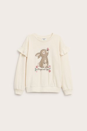 Kappahl | Collegepaita, jossa on röyhelö | Vaaleanbeige