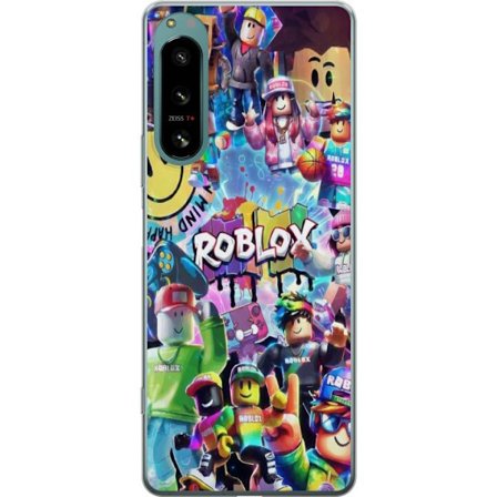 Kompatibelt Mobildeksel til Sony Sony Xperia 5 IV Stor fargerik Roblox-verden med mange karakterer, energifull spillillustrasjon perfekt for barnerom