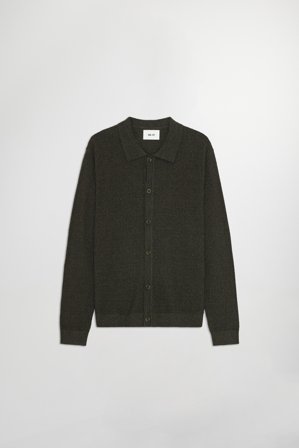 NN.07 Navi Polo Cardigan Male Green Cotton