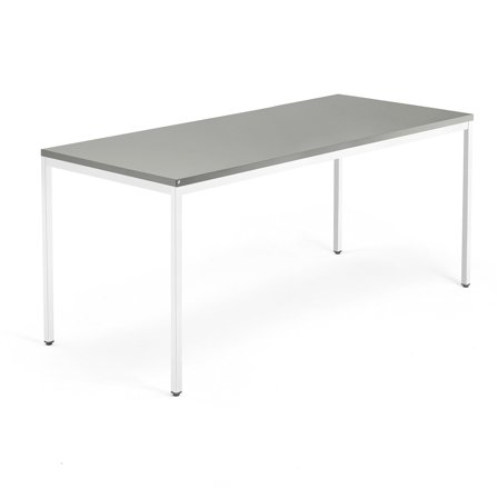 Schreibtisch QBUS, 1800 x 800 mm, Gestell weiß, hellgrau