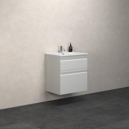 Dansani Luna Kantate Kommodpaket 61 cm Vit matt, integrerat handtag, Badrum