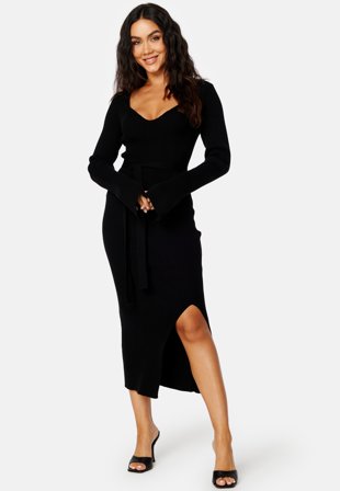 BUBBLEROOM Slit Knitted Midi Dress Klær
