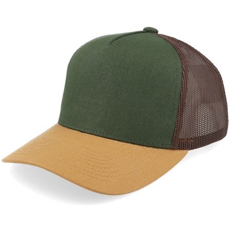 Equip - Kids Dark Green/Brown A-frame Trucker Trucker Green Cap - @ Hatstore