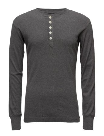 Cedar Ls Henley - Gots/Vegan T-Langærmet Skjorte Grå Knowledge Cotton Apparel