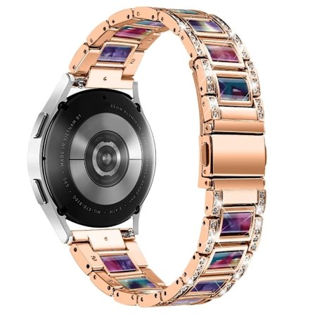 Klockarmband i resin med strassdekor för Samsung Galaxy Watch 4 - Roséguld / Färgstark
