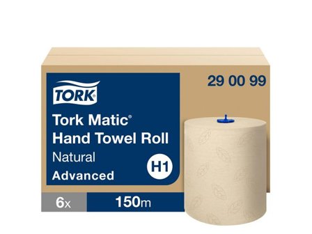 TORK Pappershandduk H1 Matic 2-lagers natur - Lyreco - Städ och hygien - Toalettpapper och torkpapper - Pappershanddukar