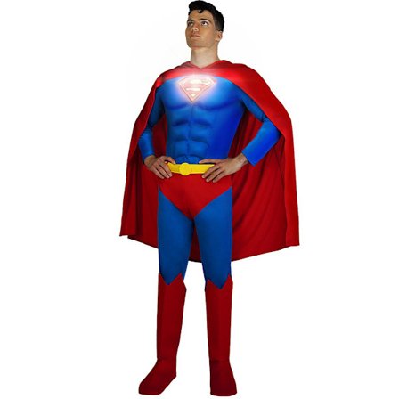 Superman med Ljus och Muskler Maskeraddräkt