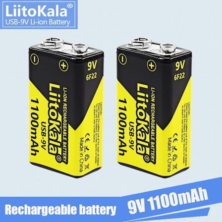 1-16 kpl LiitoKala 9V 1100mAh Li-ion Ladattava akku USB 9V Akku Yleismittarille Mikrofoni Lelu Kaukosäädin KTV käyttö