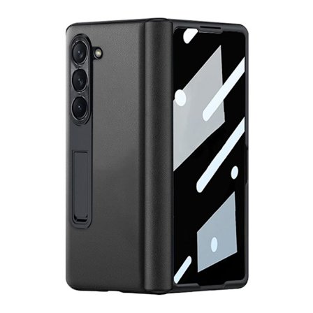 Samsung Galaxy Z Fold 5 Fodral med Transparent Skyddfilm - Svart