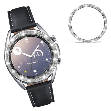 Samsung Galaxy Watch 3 (45mm) - Glänsande strass på urtavlan - Silver