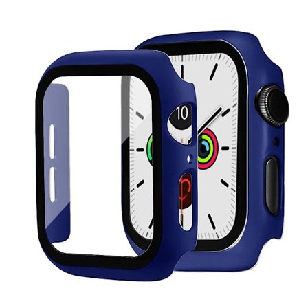 Glas+ cover För Apple Watch Case 44 mm 40 mm Iwatch 42 mm 38 mm Skärmskydd + stötfångare Tillbehör för Applewatch Series 5 4 3 Se 6