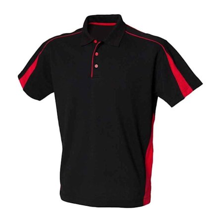 Finden & Hales Mens Club Pique Polo Shirt L Svart/Röd