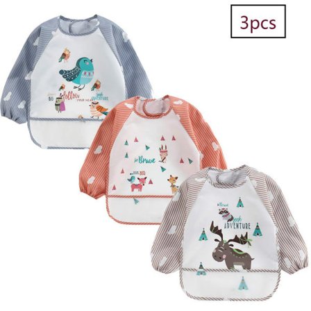 CDQ Langærmet hagesmæk, vandtæt hagesmæk til småbørn, maskin