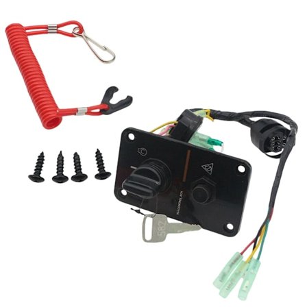 Tålig Båt Utombordare Enkel Motor Nyckelströmbrytarpanel 12V 0.1W Kompatibel För 704-82570-08 704-82570-08-00 704-82570-12-00