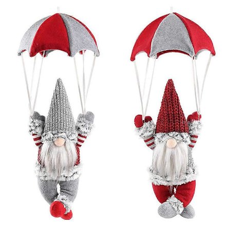 2 kpl Ruotsalainen Joulu Laskuvarjo Laskuvarjo Ripustettava Pehmo Tonttu Joulu Kasvoton Nukke Pohjoismainen Figuriinilelu Joulukuusen Koristeluun