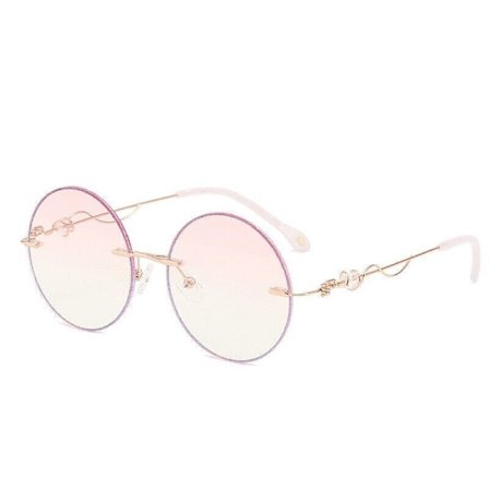 Round Sunglasses for Women Men Gradient Lens Blue Light Blocking Lenses