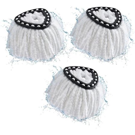 Mophuvuden kompatibla med vileda 2-i-1 Turbo-mopp, ersättningshuvud, mikrofiber (vit, 3-pack)