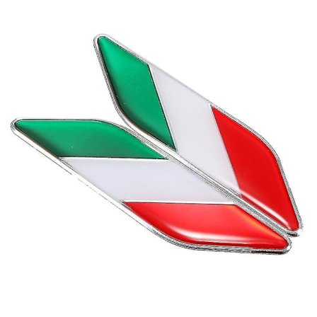 2 stk. 3d Italiensk flag klistermærke bil emblem vandtæt emblem styling dekoration (FMY)