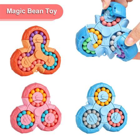 Roterande Magic Bean Fingertop Puzzle Beads Development Toy Flerfärgad