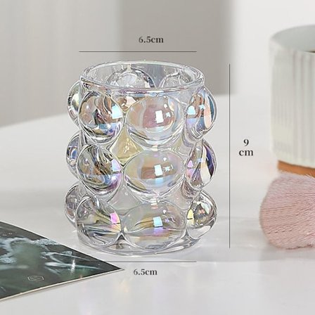 Dekorativ Iridescent Gennemsigtig Akryl Perlebesat Design Hjemmekontor Multi Purpose Penholder Skrivebordsorganisator 6,5 cm Diameter 9 cm Højde 200 