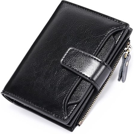 Naisten Nahkainen Lompakko, Ohut, Naisen Lahja (Musta)