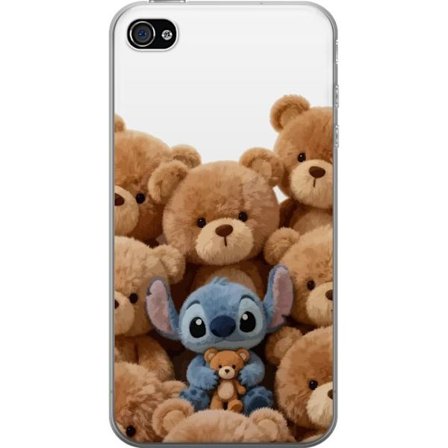 Kompatibel Mobilcover til Apple Apple iPhone 4s Sød og sikker illustration med Stitch omgivet af bamser, der skaber en varm og legende følelse for b