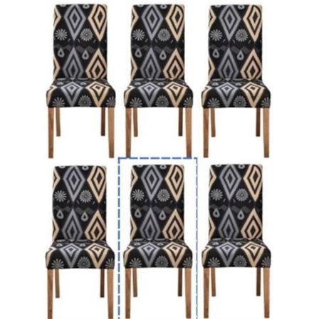 Stolöverdrag 6 delar Täckning för matsal för en universell passform Mycket lätt att rengöra och hållbar C