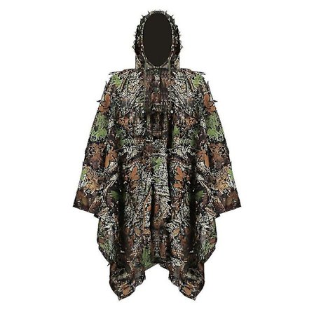 3D Lehtikuvioinen Vaatteet Viidakko Metsästys Camo Poncho Viitta