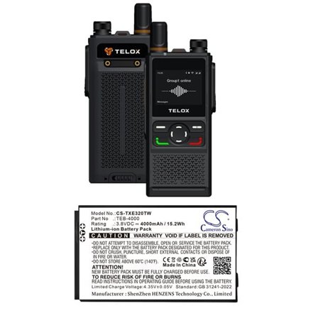 Batteri for Toveis-radio for Telox TE320