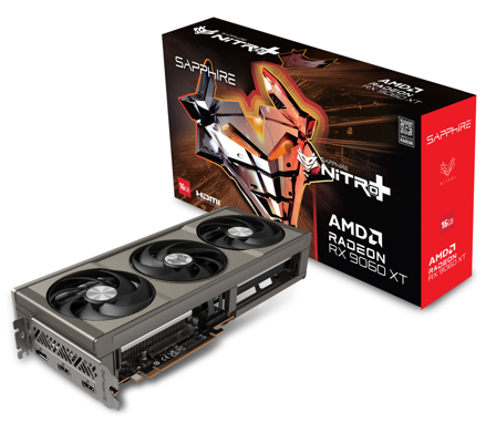 Sapphire Radeon RX 9060 XT 16GB Nitro+ Gaming OC, DisplayPort, 2x HDMI