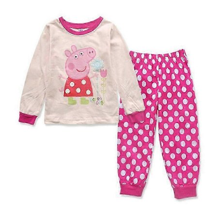 Barne Pyjamas Peppa Trykte Pyjamas Gutter Jenter Langermet T-skjorte Topper Bukser Sett Nattøy Pyjamas PJS Sett-Perfekt