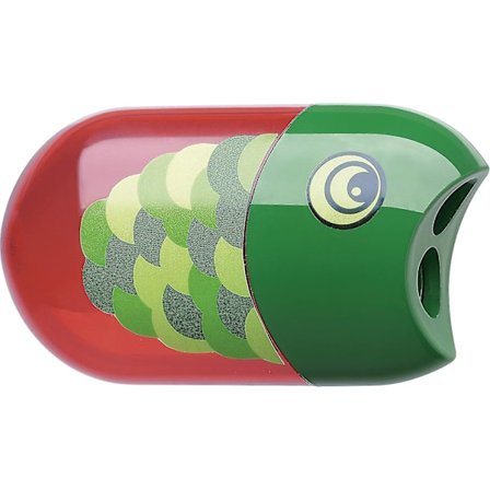 Fisk Dobbelt Hul Spidsesliber Med Viskelæder (Grøn Og Rød (1 Stk