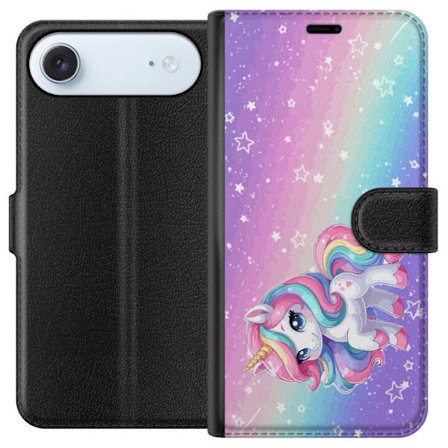 Yhteensopiva Lompakkokotelo Apple iPhone 17 Air Stitch polaroid-kehyksissä sinisillä pastellisävyillä ja suloisilla ilmeillä kollaaseissa sydämillä