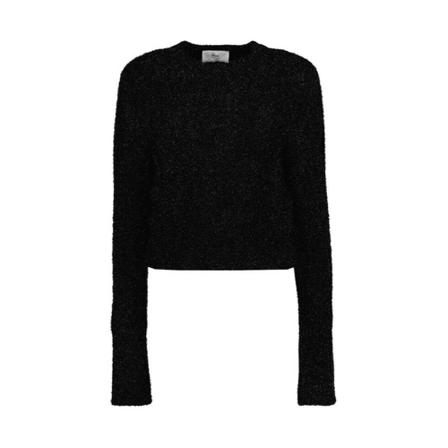 Ami Paris Round-neck Strik Sort, Dame Striktrøjer