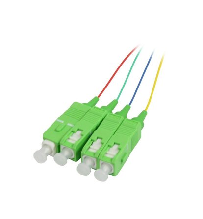 SYNERGY LWL-Pigtail-SC(APC) 9/125u, 1,5mtr. OS2, 4-Pack, farbig, G657.A2, Synergy 21,