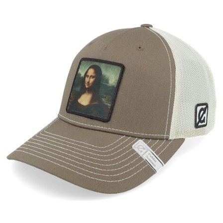 Public Domain - Mona Lisa Chocolate Chip/Birch Trucker Trucker Brown Cap - @ Hatstore