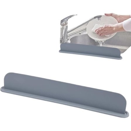 Silikoninen roiskesuoja pesualtaalle, erikoispitkä roiskesuoja, uudelleenkäytettävä hanalle