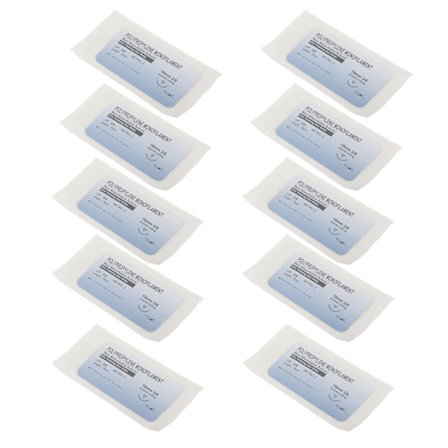12 st suturtråd för övning, individuellt förpackade, polypropen, för sårstängning, 4/0