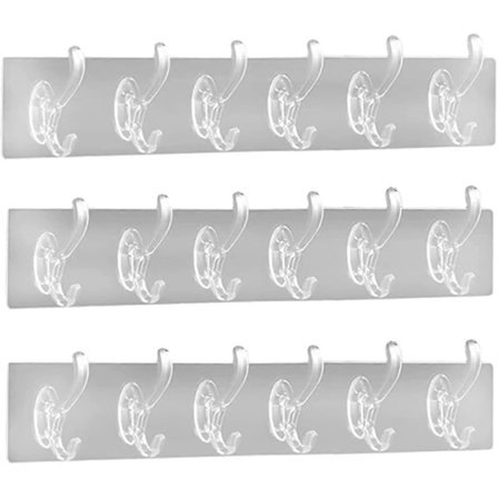 3 stk. selvklæbende kroge. Selvklæbende kroge. Limkroge uden gave