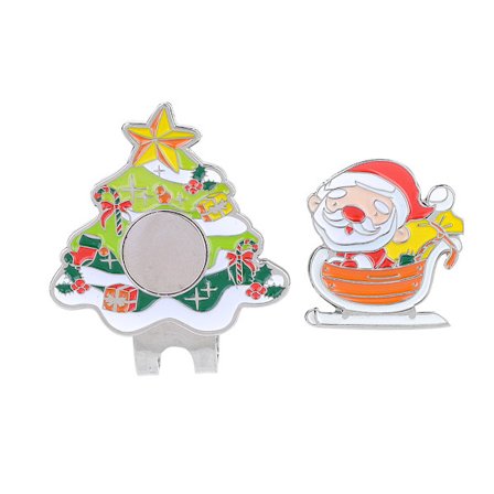 Festival stil rostfritt stål golf hattklämma med magnetisk boll markör tillbehör jul