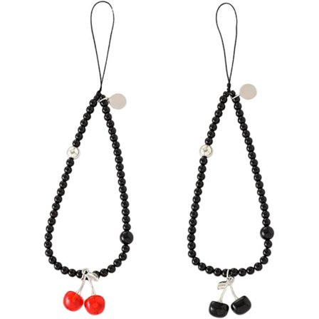 2 stk Universal Mobiltelefonkjede Søte Kirsebær Akryl Perler Anheng Mobiltelefonreim Anti-tapt Reim for Jenter