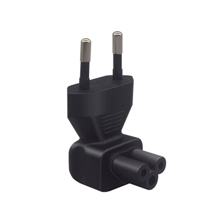 Professionell europeisk standardadapter EU TILL C5/EU TILL C7 Adapter Snabbkoppling 90 Graders Adapter Kompakt Storlek Svart