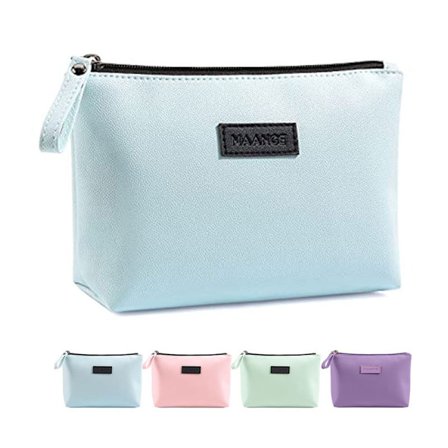 Blå, liten kosmetisk väska för handväska, liten sminkväska, bärbar reseväska för smink, vattentät