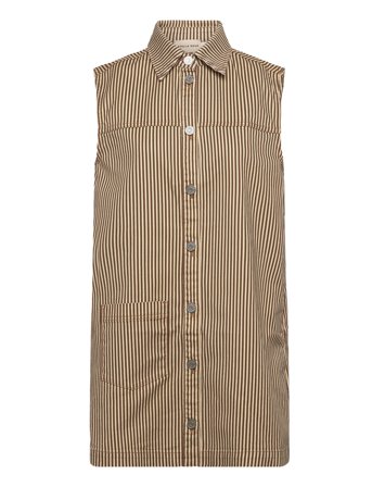 Stella Nova Striped Denim Dress - Brown - 40