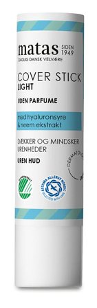 3 for 2 - Matas Striber Cover Stick Til Uren Hud Uden Parfume Light, Skincare, Ansigtspleje, Uren Hud