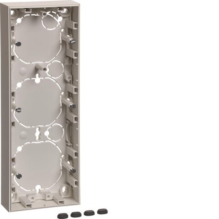 Hager 6310738989 Forhøyningsramme lav 3-roms, hvit, Strømbrytere & vegguttak