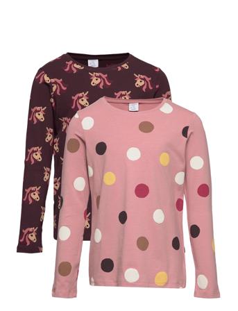 Top L S Ao Printed 2 Pack Langærmet T-shirt Multi/mønstret Lindex