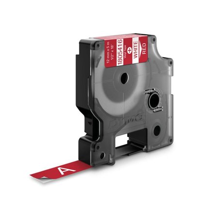 DYMO Rhino 12 mm Vinyl white on Red