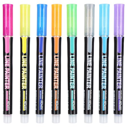 Bärbar färgad highlighter barn vuxna målarritning highlighter markörpenna set 8 färger